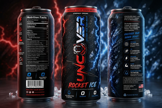 UNCOVER Rocket Ice Energy Drink can